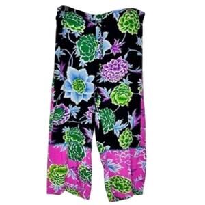 Soft Surroundings Women's Floral Print Mandala Slit Wide Leg Pants Size Medium